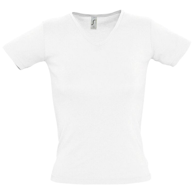 Футболка женская Lady 220 с V-образным вырезом, белая арт.1874.60