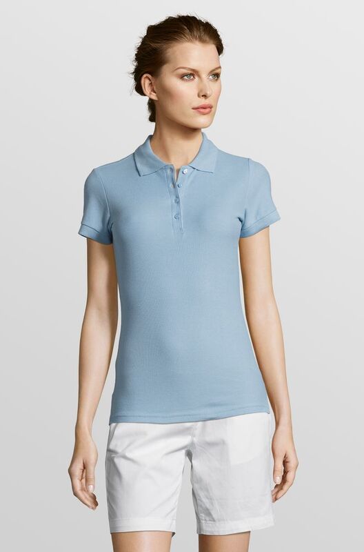 Рубашка поло женская People 210, голубая арт.1895.14