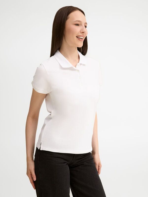 Рубашка поло женская People 210, белая арт.1895.60