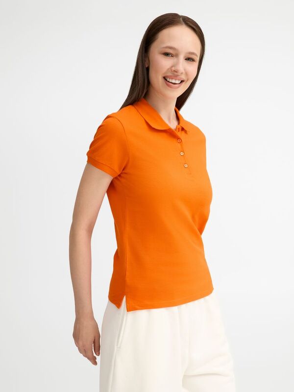 Рубашка поло женская People 210, оранжевая арт.1895.20