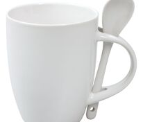 Кружка с ложкой Cheer Up, белая с белой арт.4665.60