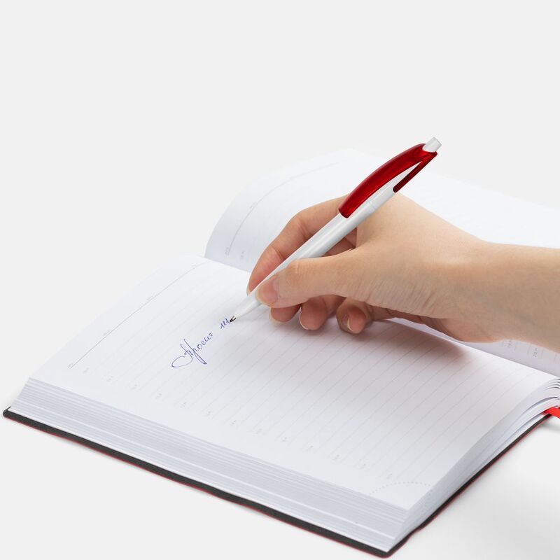 Ручка шариковая Bento, белая с красным арт.4708.65