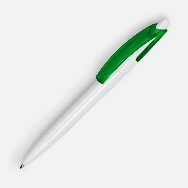 Ручка шариковая Bento, белая с зеленым арт.4708.69
