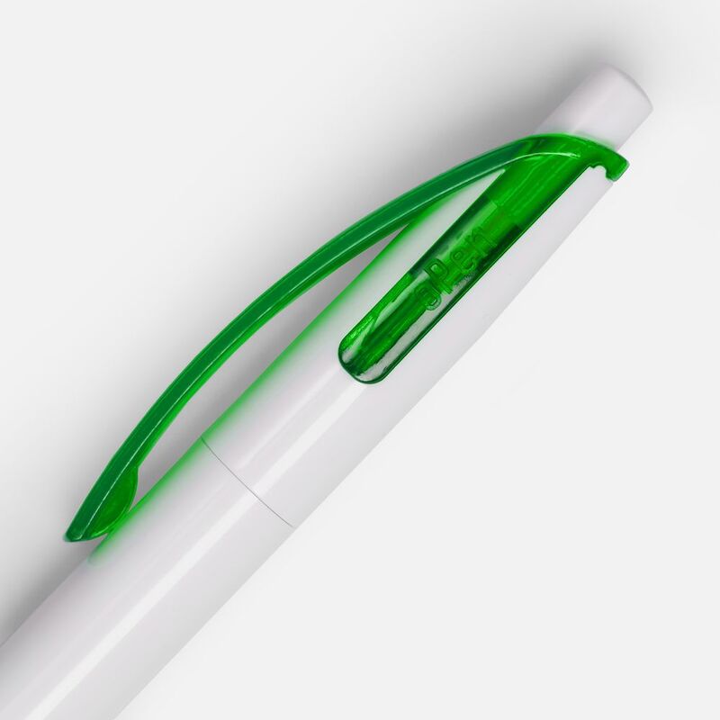 Ручка шариковая Bento, белая с зеленым арт.4708.69