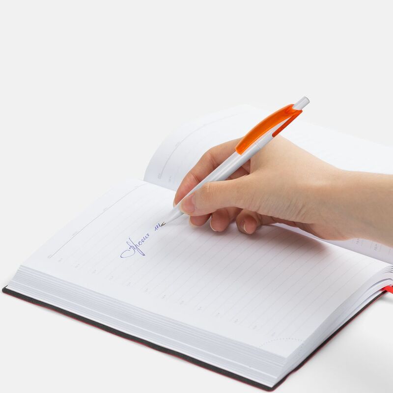 Ручка шариковая Bento, белая с оранжевым арт.4708.62