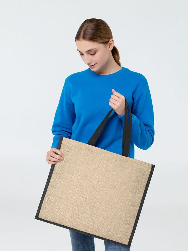 Холщовая сумка для покупок Bagari с черной отделкой арт.4866.30