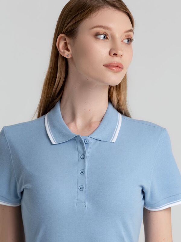 Рубашка поло женская Practice Women 270, голубая с белым арт.6084.14