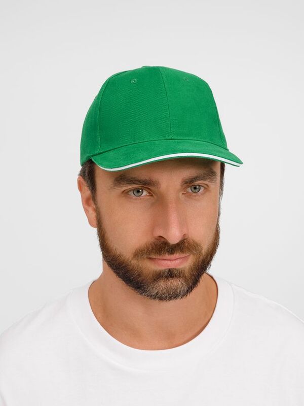 Бейсболка Buffalo, ярко-зеленая с белым арт.6404.96