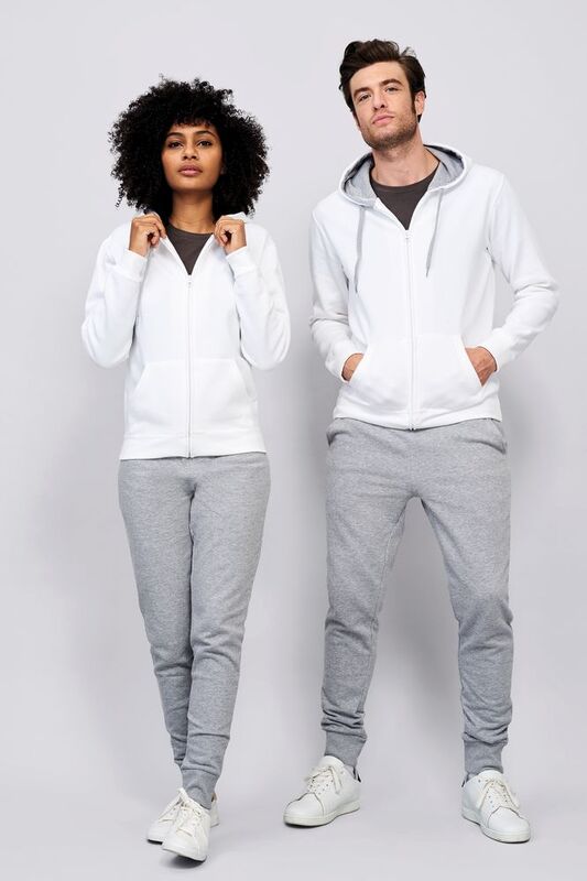 Толстовка мужская на молнии Soul Men 290 с контрастным капюшоном, белая арт.5234.60