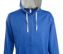 Толстовка мужская на молнии Soul Men 290 с контрастным капюшоном, ярко-синяя арт.5234.44