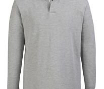 Рубашка поло мужская с длинным рукавом Star 170, серый меланж арт.5420.10