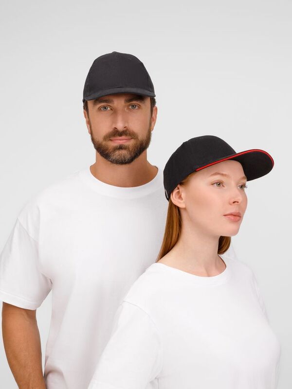 Бейсболка Buffalo, черная с красным арт.6404.35