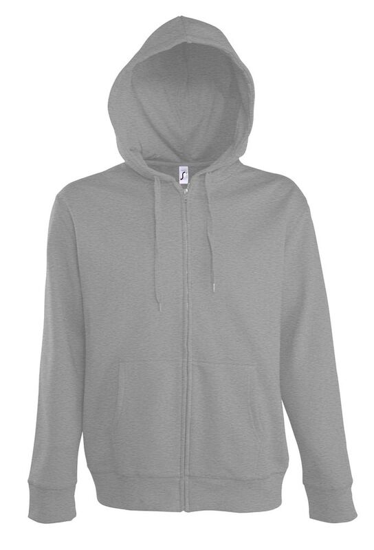 Толстовка мужская на молнии с капюшоном Seven Men, серый меланж арт.5573.10