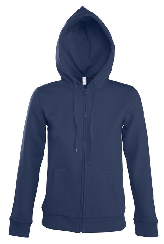 Толстовка женская на молнии с капюшоном Seven Women, темно-синяя арт.5574.40