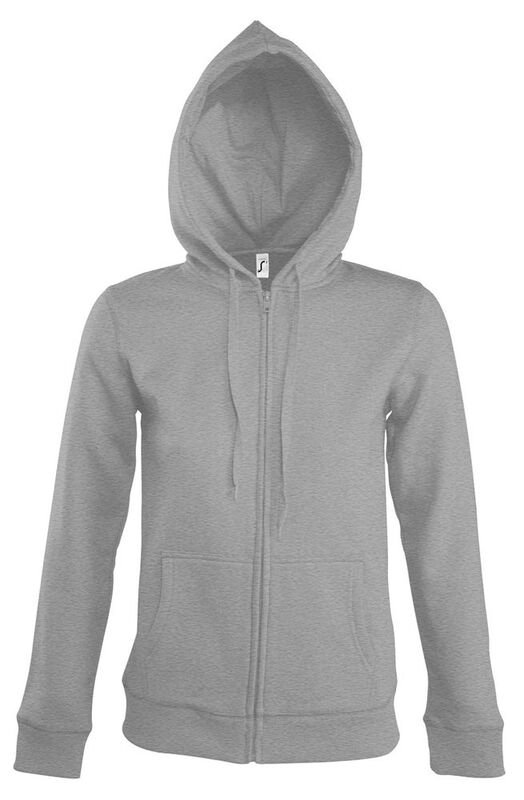 Толстовка женская на молнии с капюшоном Seven Women, серый меланж арт.5574.10