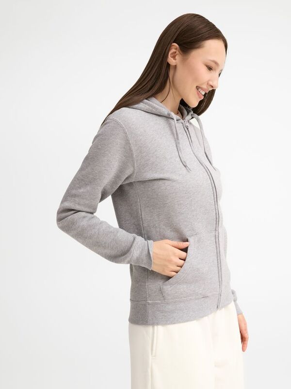 Толстовка женская на молнии с капюшоном Seven Women, серый меланж арт.5574.10