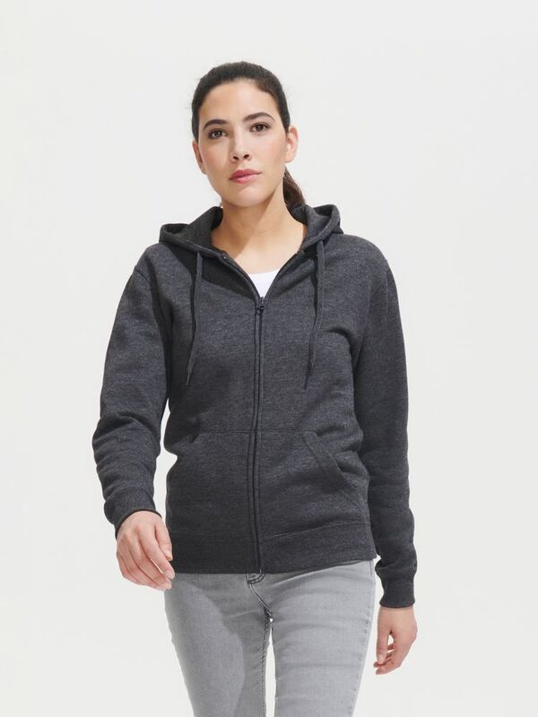 Толстовка женская на молнии с капюшоном Seven Women, черная арт.5574.30
