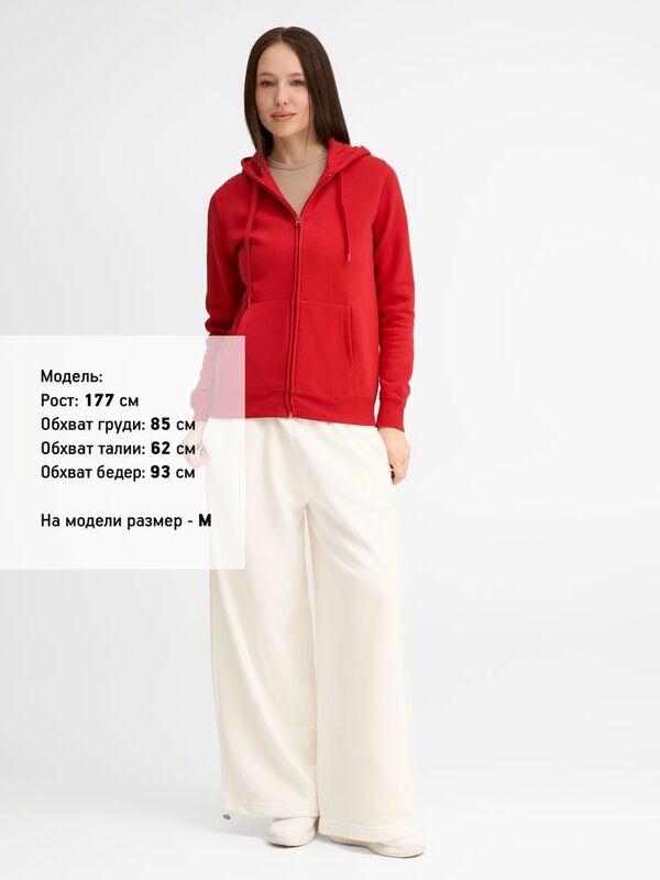 Толстовка женская на молнии с капюшоном Seven Women, красная арт.5574.50