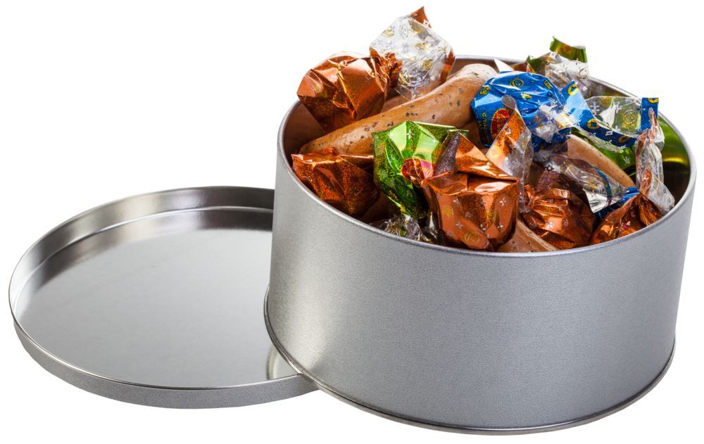 Коробка Pragmax M, круглая, серебристая арт.5585