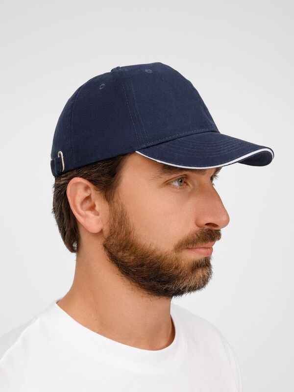 Бейсболка Buffalo, темно-синяя с белым арт.6404.76