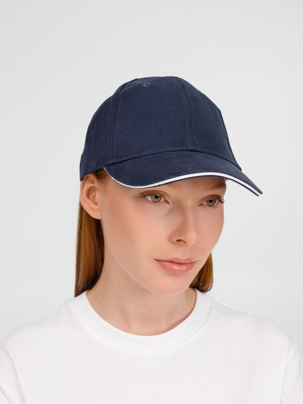 Бейсболка Buffalo, темно-синяя с белым арт.6404.76