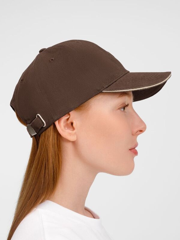 Бейсболка Buffalo, коричневая с бежевым арт.6404.51