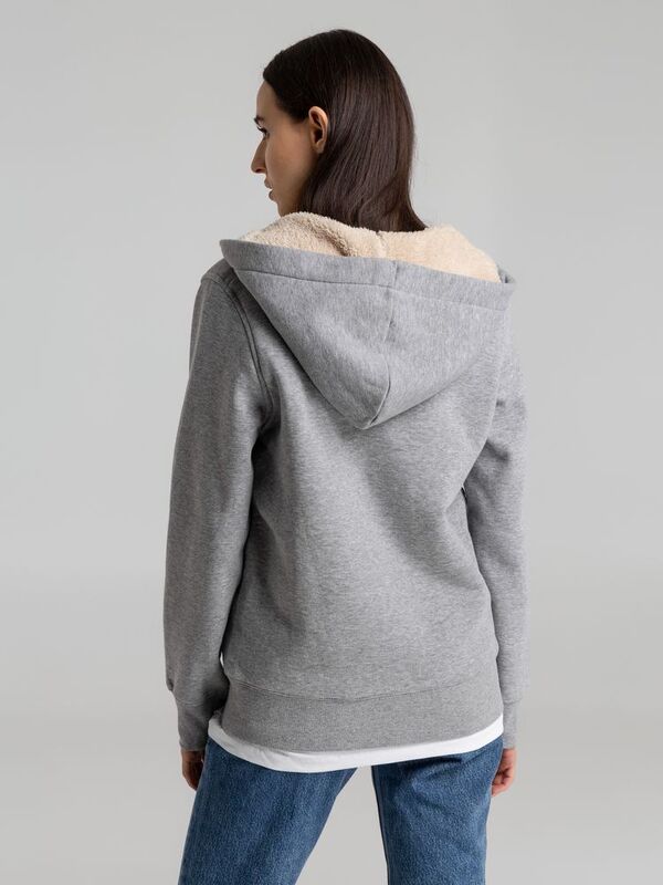 Толстовка унисекс на молнии Sherpa 280, серый меланж арт.5974.10