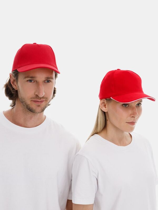 Бейсболка Long Beach, красная арт.6538.50