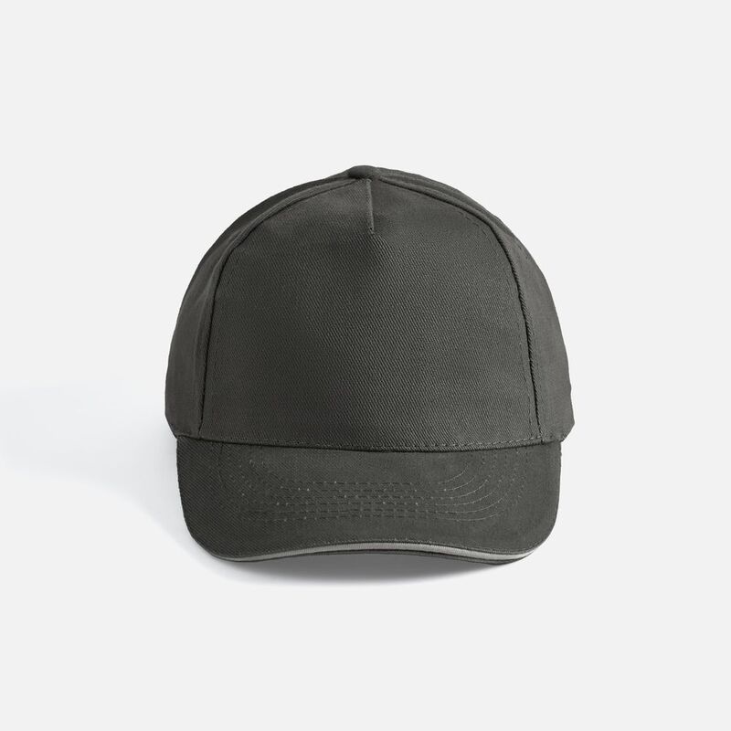 Бейсболка Long Beach, темно-серая со светло-серым арт.6538.11