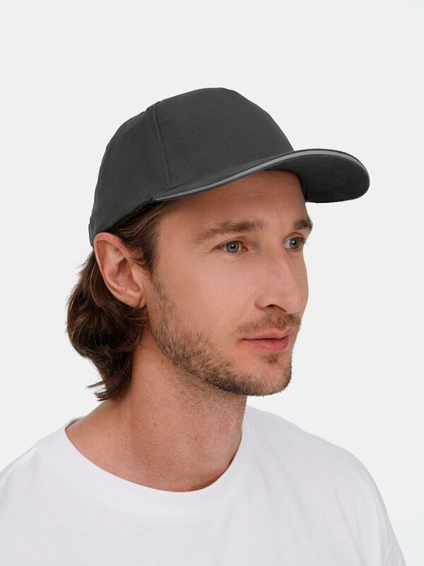 Бейсболка Long Beach, темно-серая со светло-серым арт.6538.11