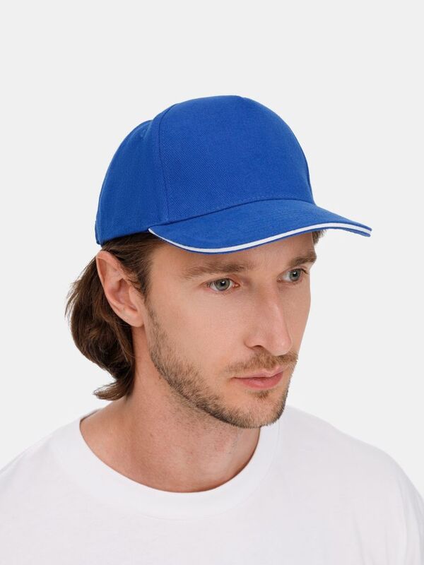 Бейсболка Long Beach, ярко-синяя с белым арт.6538.47