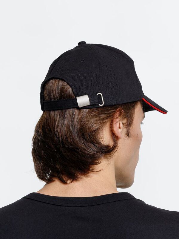 Бейсболка Long Beach, черная с красным арт.6538.35