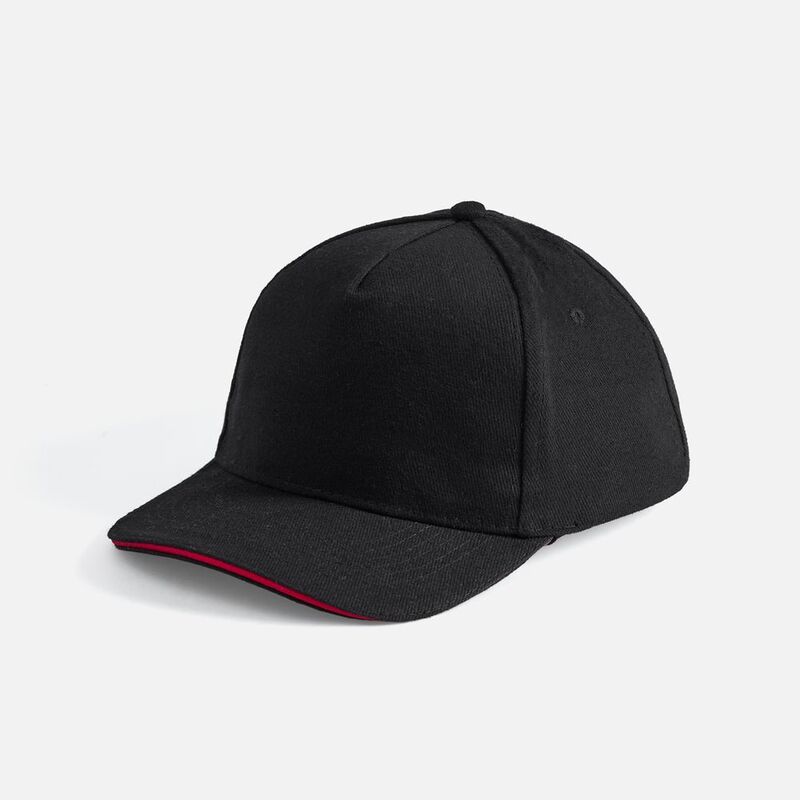 Бейсболка Long Beach, черная с красным арт.6538.35