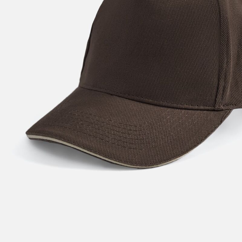 Бейсболка Long Beach, коричневая с бежевым арт.6538.51