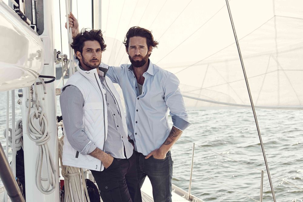 Рубашка мужская в полоску Reno, темно-синяя арт.6561.40