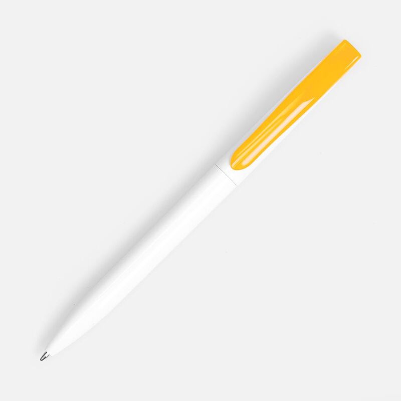 Ручка шариковая Pin, белая с желтым арт.5522.68