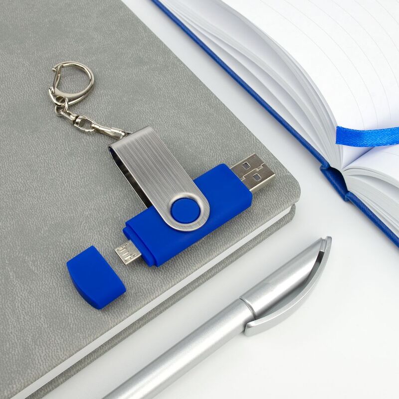 Флешка Double Twist 16 Гб синяя арт.1889.46
