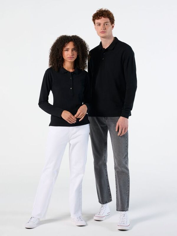 Рубашка поло мужская с длинным рукавом Winter II 210 шоколадно-коричневая арт.11353398