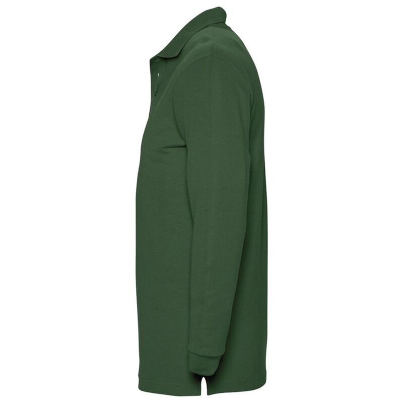 Рубашка поло мужская с длинным рукавом Winter II 210 темно-зеленая арт.11353275