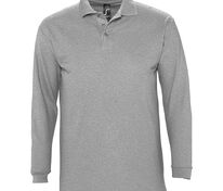 Рубашка поло мужская с длинным рукавом Winter II 210 серый меланж арт.11353360