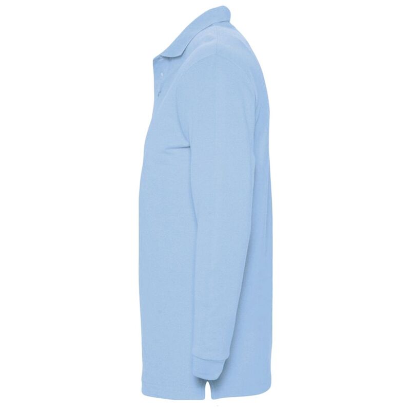 Рубашка поло мужская с длинным рукавом Winter II 210 голубая арт.11353200