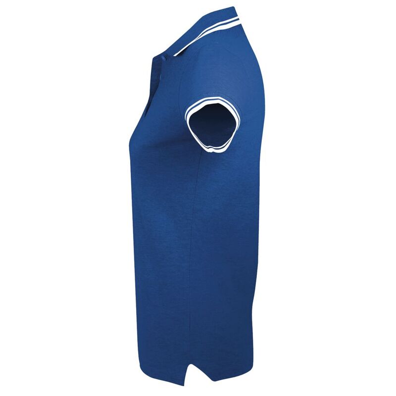 Рубашка поло женская Pasadena Women 200 с контрастной отделкой, ярко-синяя с белым арт.5852.46