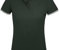 Рубашка поло женская Pasadena Women 200 с контрастной отделкой, зеленая с белым арт.5852.96