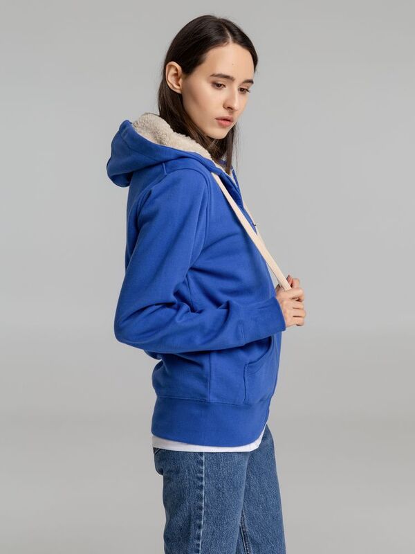 Толстовка унисекс на молнии Sherpa 280, ярко-синяя арт.5974.44