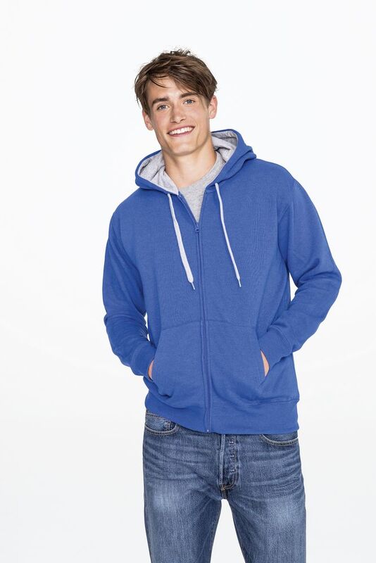 Толстовка мужская на молнии Soul Men 290 с контрастным капюшоном, черная арт.5234.30