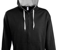 Толстовка мужская на молнии Soul Men 290 с контрастным капюшоном, черная арт.5234.30