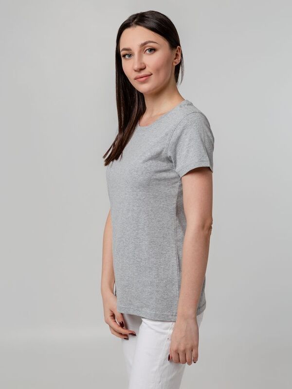 Футболка женская T-bolka Stretch Lady, серый меланж арт.1891.11