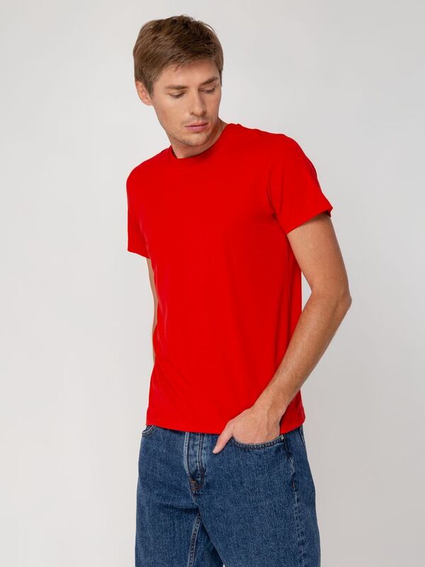 Футболка мужская T-bolka Stretch, красная арт.1893.50
