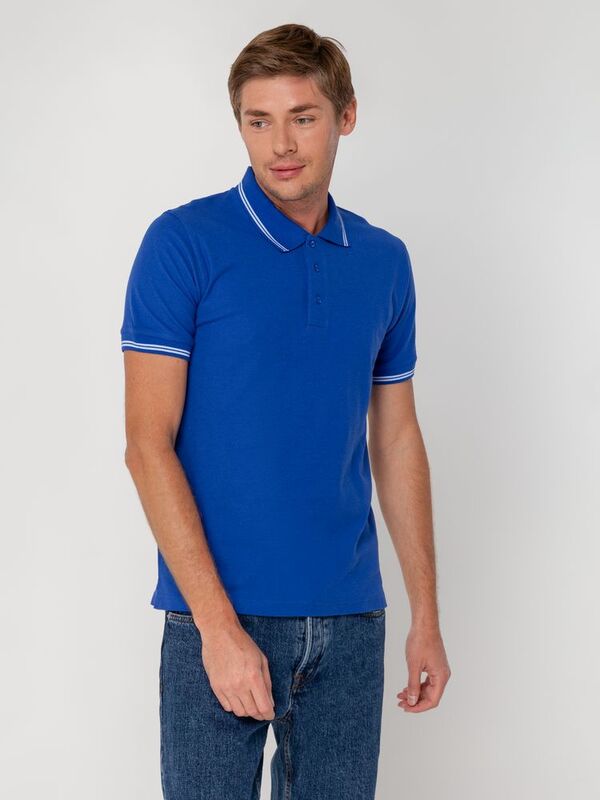 Рубашка поло Virma Stripes, ярко-синяя арт.1253.44