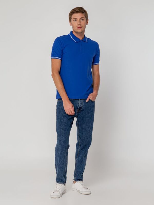 Рубашка поло Virma Stripes, ярко-синяя арт.1253.44